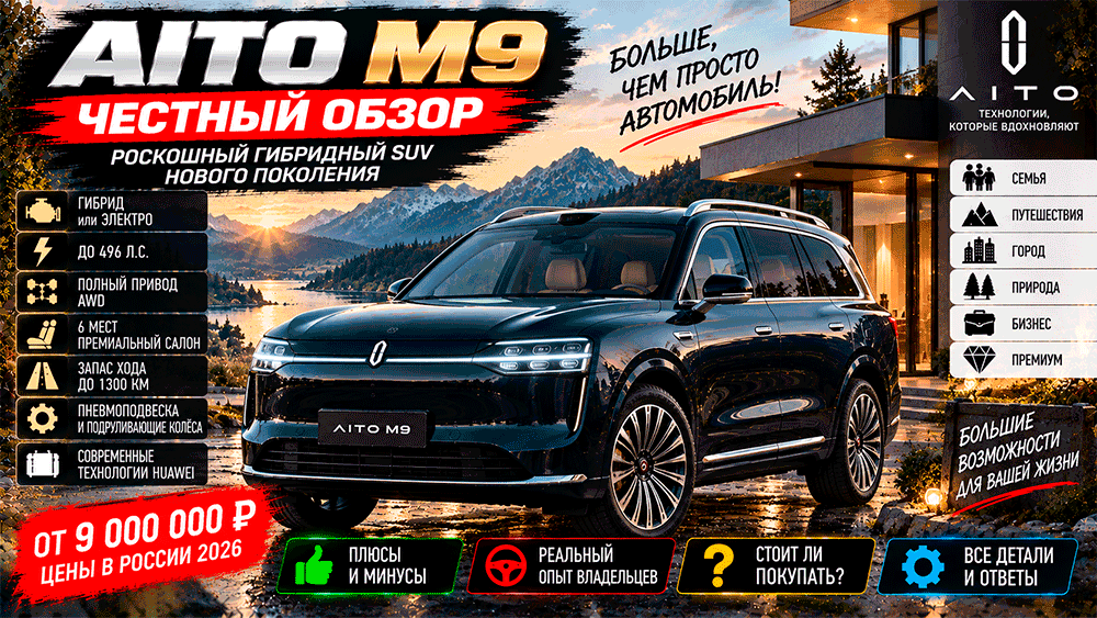 AITO M9 – честный обзор цены, характеристики, комплектации, расход, слабые места, конкуренты и стоит ли покупать AITO M9 – честный обзор цены, характеристики, комплектации, расход, слабые места, конкуренты и стоит ли покупать