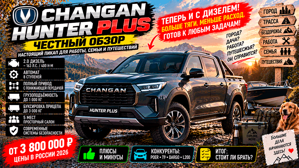 Changan Hunter Plus дизель – честный обзор цены, комплектации, расход, слабые места и стоит ли покупать Changan Hunter Plus дизель – честный обзор цены, комплектации, расход, слабые места и стоит ли покупать