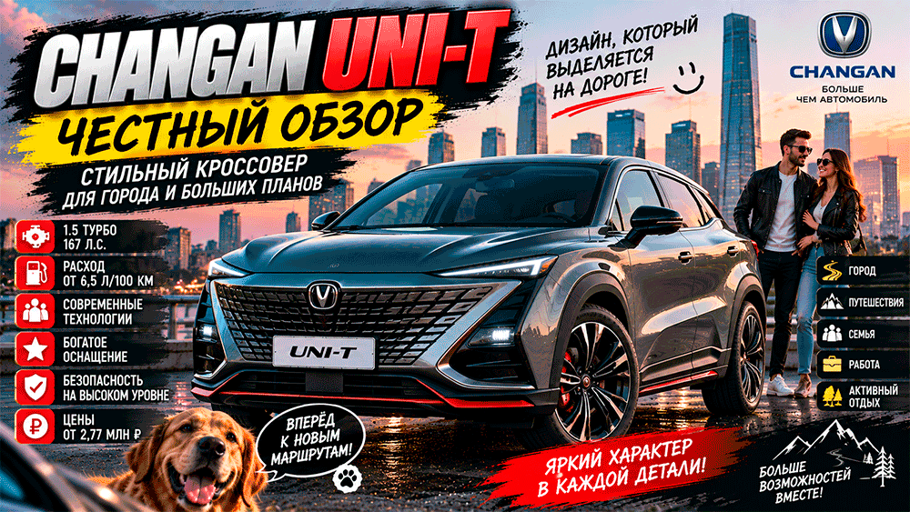 CHANGAN UNI-T – честный обзор цены, характеристики, комплектации, расход, слабые места, конкуренты и стоит ли покупать