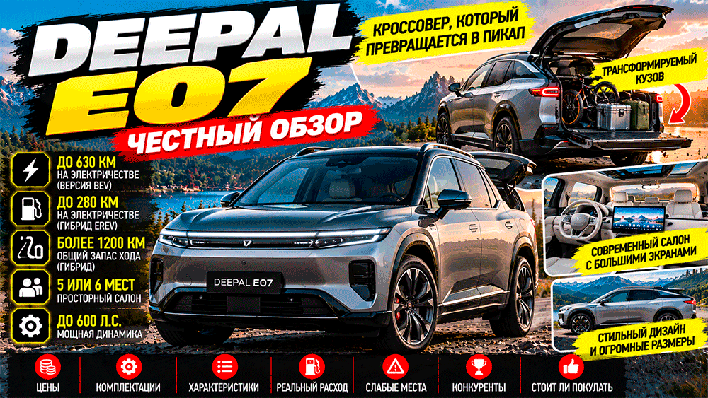 Deepal E07 – честный обзор цены, характеристики, запас хода, комплектации, слабые места, конкуренты и стоит ли покупать Deepal E07 – честный обзор цены, характеристики, запас хода, комплектации, слабые места, конкуренты и стоит ли покупать