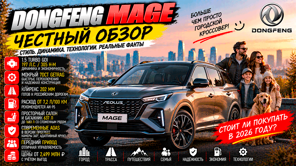 Dongfeng Mage – честный обзор цены, 197 л.с., мокрый 7DCT, расход, комплектации, слабые места и стоит ли покупать
