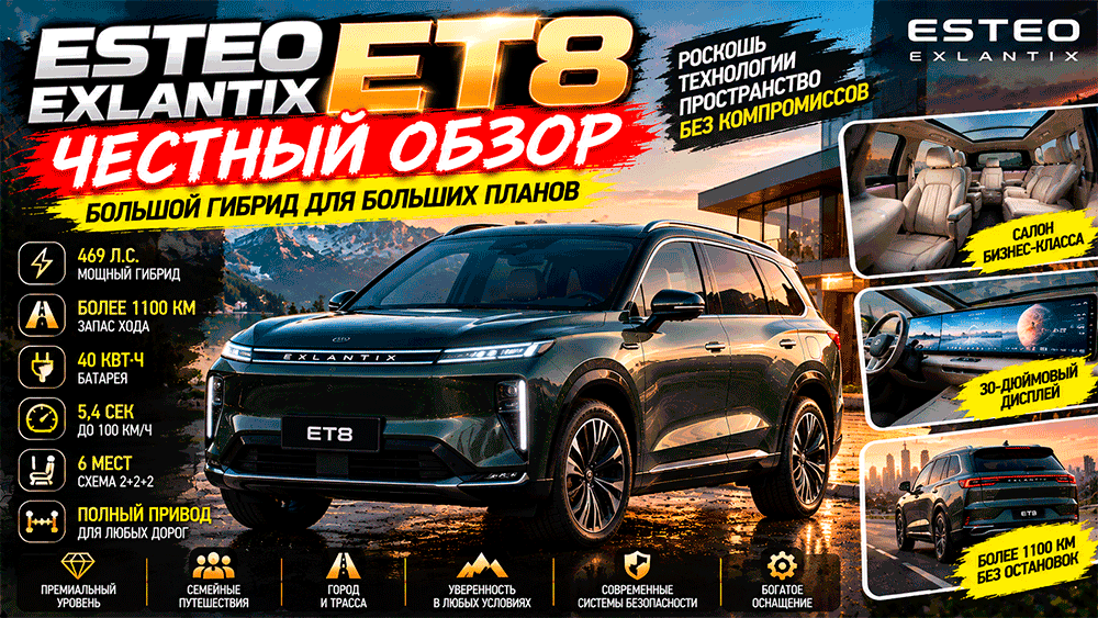 ESTEO EXLANTIX ET8 – честный обзор цены, характеристики, запас хода, комплектации, слабые места, конкуренты