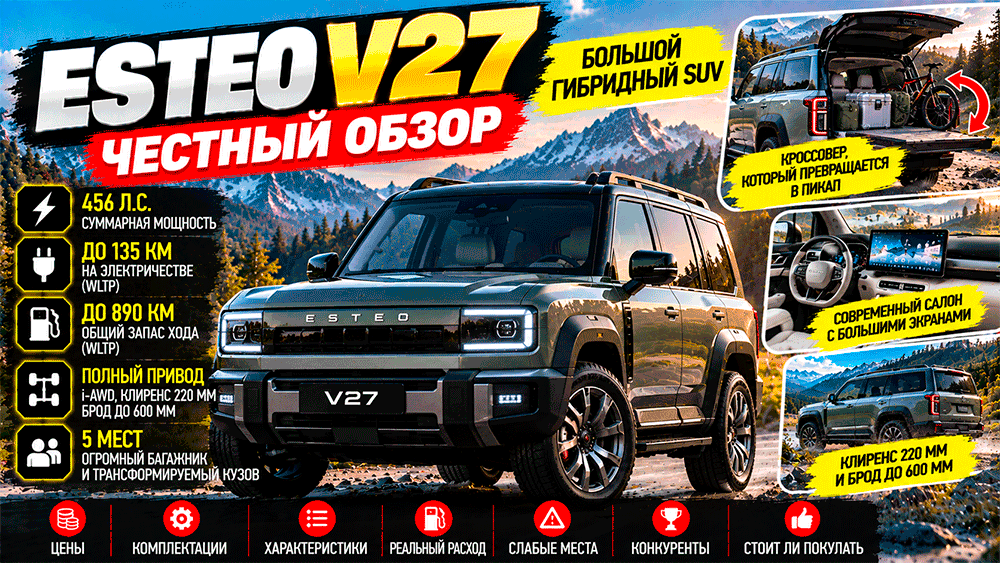 ESTEO V27 (iCAUR V27) – честный обзор цены, характеристики, комплектации, расход, слабые места, конкуренты ESTEO V27 (iCAUR V27) – честный обзор цены, характеристики, комплектации, расход, слабые места, конкуренты