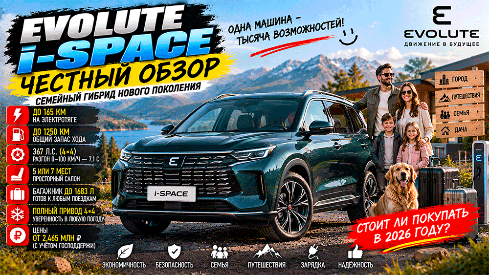 EVOLUTE i-SPACE – честный обзор цены, 5/7 мест, полный привод, запас хода, зарядка, расход, слабые места и стоит ли покупать EVOLUTE i-SPACE – честный обзор цены, 5/7 мест, полный привод, запас хода, зарядка, расход, слабые места и стоит ли покупать