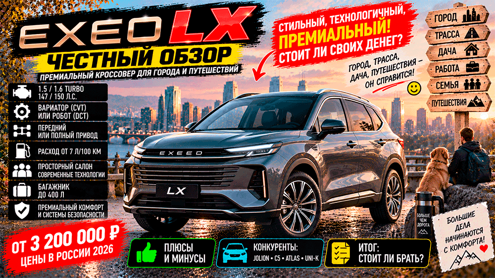 EXEED LX – честный обзор, цены, комплектации, расход, слабые места и стоит ли покупать EXEED LX – честный обзор, цены, комплектации, расход, слабые места и стоит ли покупать