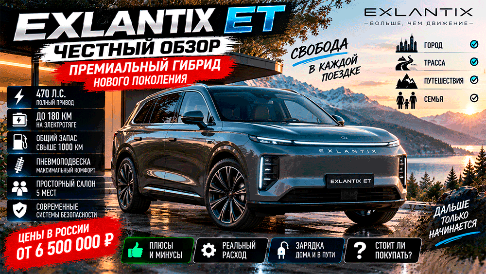 EXLANTIX ET – честный обзор гибридного премиального кроссовера, цены, запас хода, расход, слабые места и стоит ли покупать EXLANTIX ET – честный обзор гибридного премиального кроссовера, цены, запас хода, расход, слабые места и стоит ли покупать
