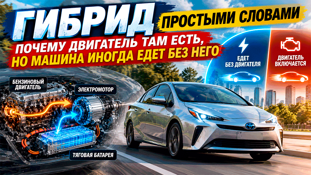 Гибрид простыми словами – почему двигатель там есть, но машина иногда едет без него
