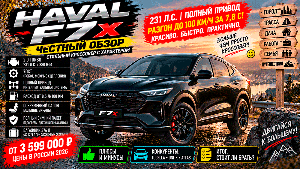HAVAL F7x – честный обзор цены, комплектации, расход, слабые места и стоит ли покупать HAVAL F7x – честный обзор цены, комплектации, расход, слабые места и стоит ли покупать