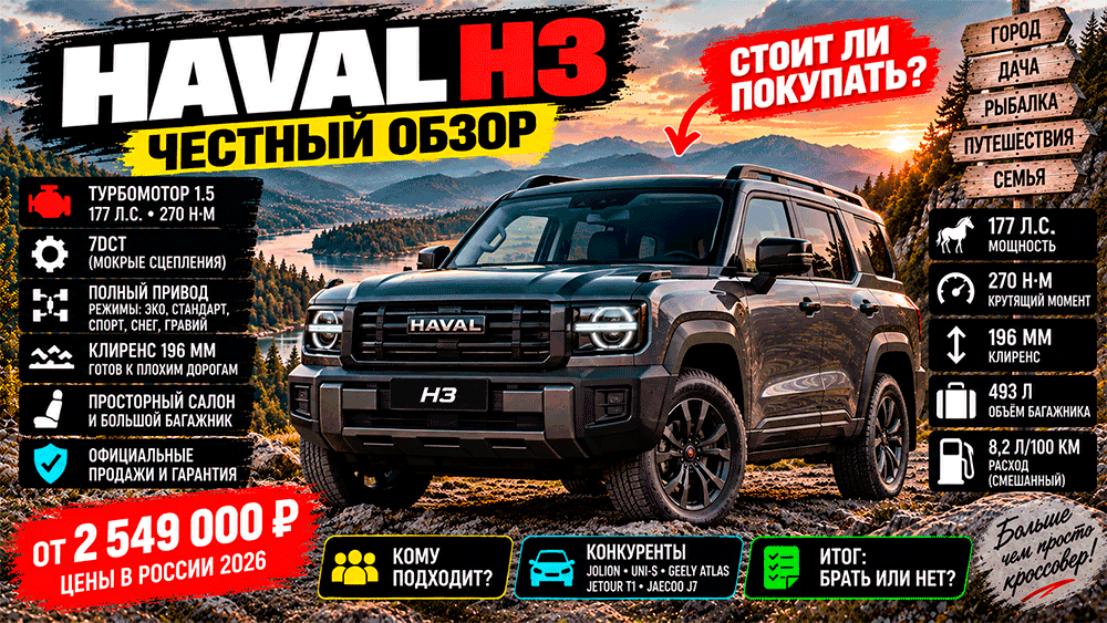 HAVAL H3 – честный обзор, цены, комплектации, расход, слабые места и стоит ли покупать HAVAL H3 – честный обзор, цены, комплектации, расход, слабые места и стоит ли покупать