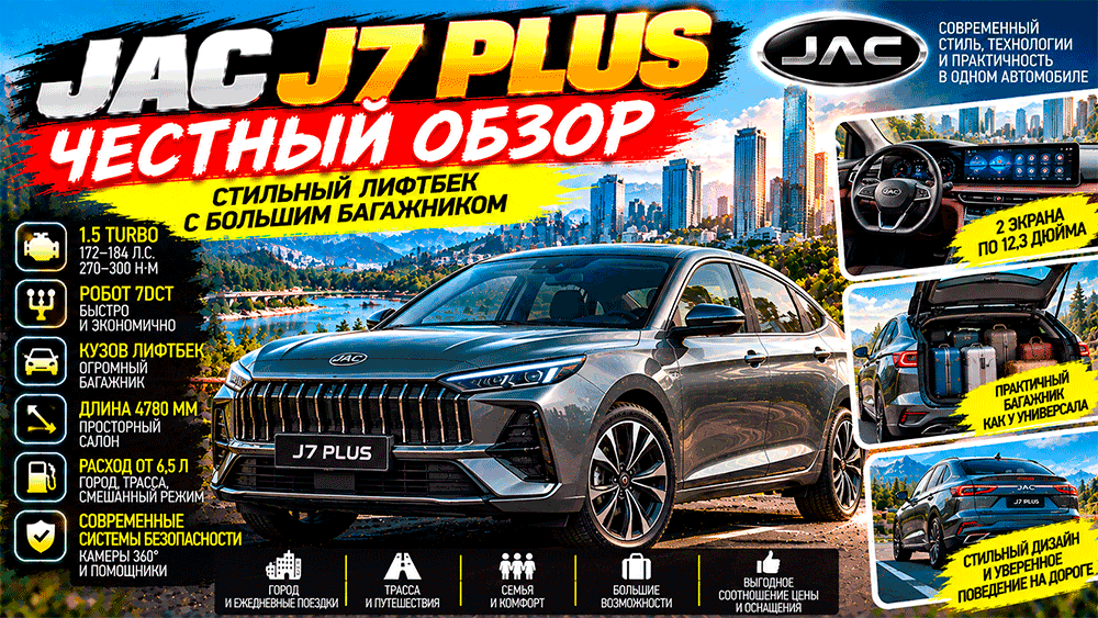 JAC J7 Plus – честный обзор цены, характеристики, комплектации, расход, слабые места, конкуренты и стоит ли покупать JAC J7 Plus – честный обзор цены, характеристики, комплектации, расход, слабые места, конкуренты и стоит ли покупать