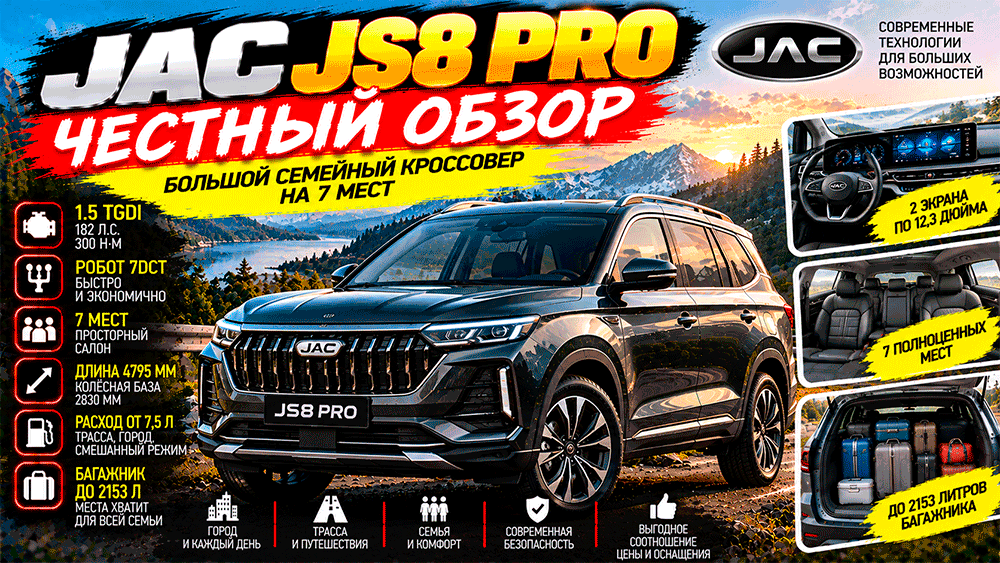 JAC JS8 Pro – честный обзор цены, характеристики, комплектации, расход, слабые места, конкуренты и стоит ли покупать JAC JS8 Pro – честный обзор цены, характеристики, комплектации, расход, слабые места, конкуренты и стоит ли покупать