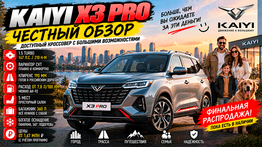 KAIYI X3 Pro – честный обзор цены, характеристики, вариатор, расход, клиренс, слабые места, конкуренты и стоит ли покупать KAIYI X3 Pro – честный обзор цены, характеристики, вариатор, расход, клиренс, слабые места, конкуренты и стоит ли покупать