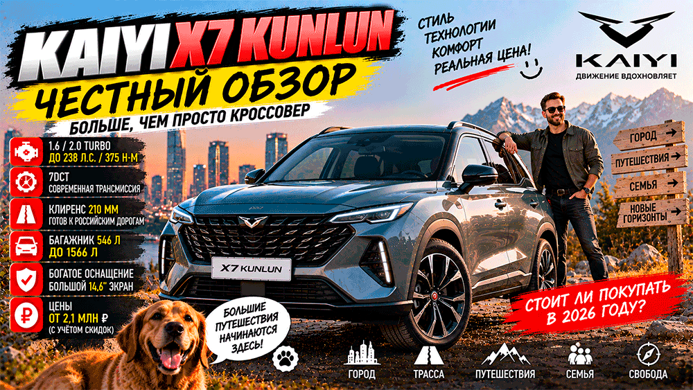 KAIYI X7 Kunlun – честный обзор цены, характеристики, комплектации, расход, слабые места, конкуренты KAIYI X7 Kunlun – честный обзор цены, характеристики, комплектации, расход, слабые места, конкуренты