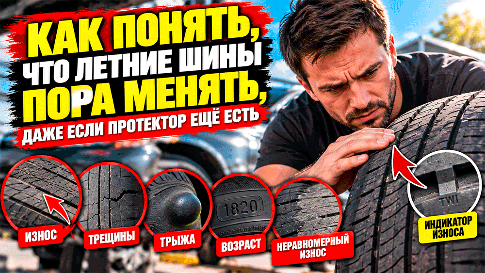 Как понять, что летние шины пора менять, даже если протектор ещё есть Как понять, что летние шины пора менять, даже если протектор ещё есть