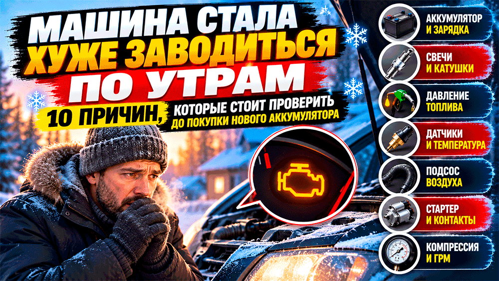 Машина стала хуже заводиться по утрам – 10 причин стоит узнать до покупки нового аккумулятора