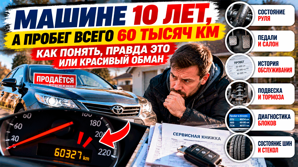 Машине 10 лет м пробег всего 60 тысяч км – как понять, правда это или красивый обман Машине 10 лет м пробег всего 60 тысяч км – как понять, правда это или красивый обман
