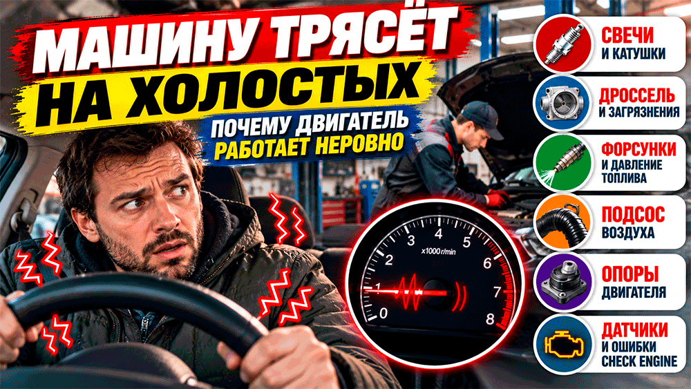 Машину трясёт на холостых – почему двигатель работает неровно и что проверять первым Машину трясёт на холостых – почему двигатель работает неровно и что проверять первым