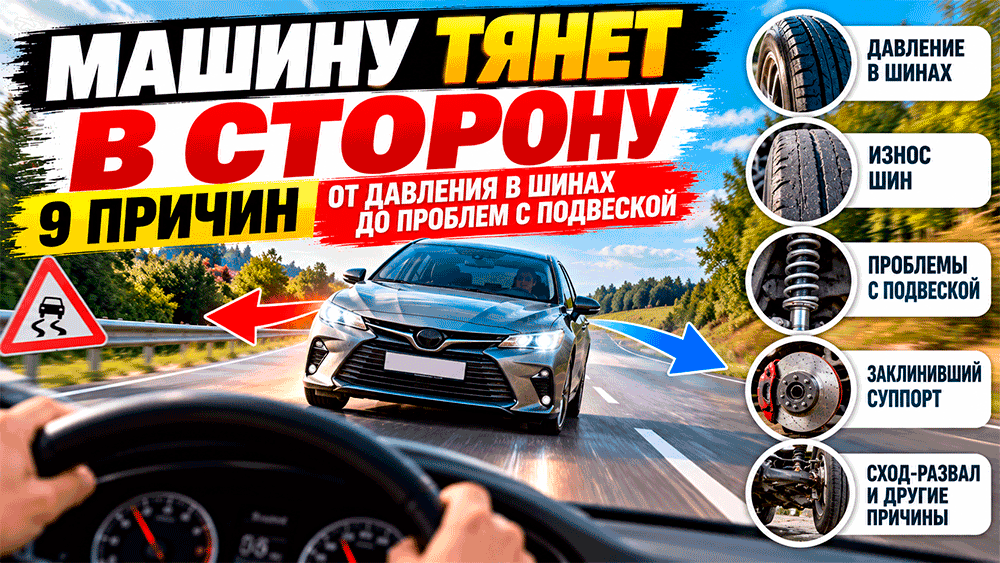 Машину тянет в сторону – 9 причин от давления в шинах до проблем с подвеской