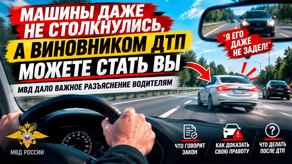 Машины даже не столкнулись, а виновником ДТП можете стать Вы – МВД дало важное разъяснение водителям