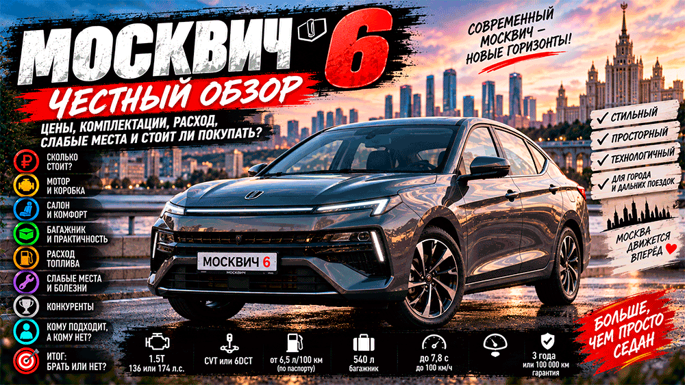 Москвич 6 – честный обзор цены, комплектации, расход, слабые места и стоит ли покупать