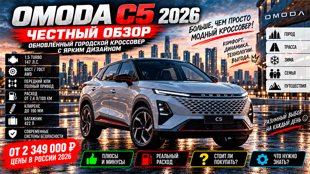 OMODA C5 2026 – честный обзор цены, характеристики, комплектации, расход, слабые места, конкуренты и стоит ли покупать OMODA C5 2026 – честный обзор цены, характеристики, комплектации, расход, слабые места, конкуренты и стоит ли покупать