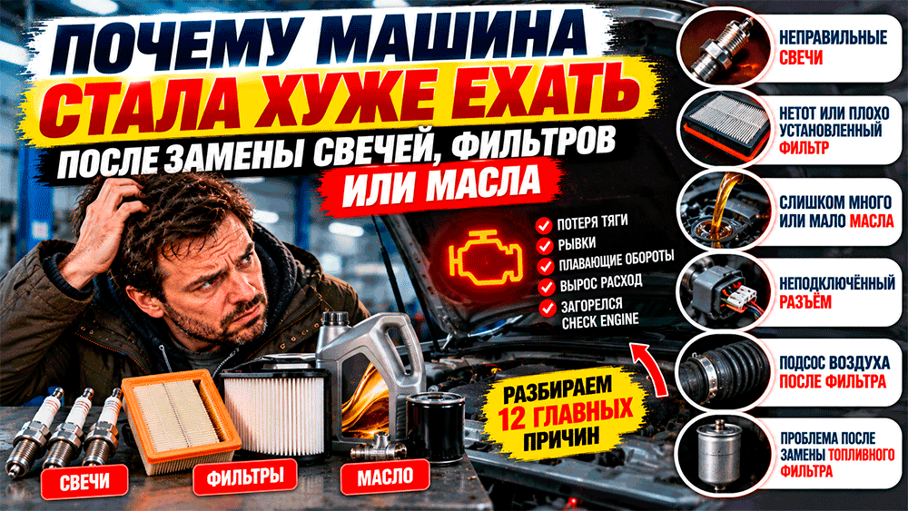 Почему машина стала хуже ехать после замены свечей, фильтров или масла – что могли сделать неправильно на обычном ТО