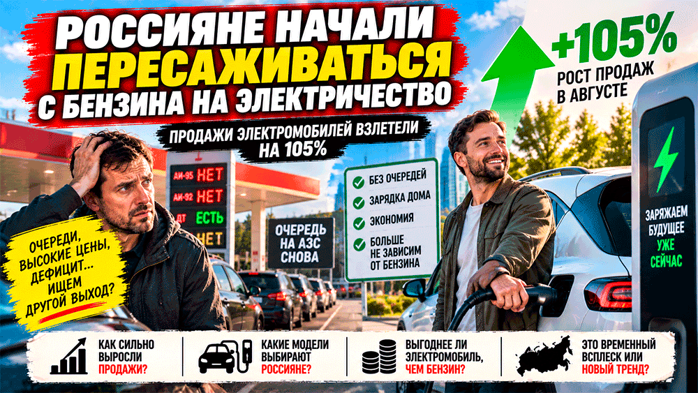 Россияне начали пересаживаться с бензина на электричество – продажи электромобилей взлетели на 105%