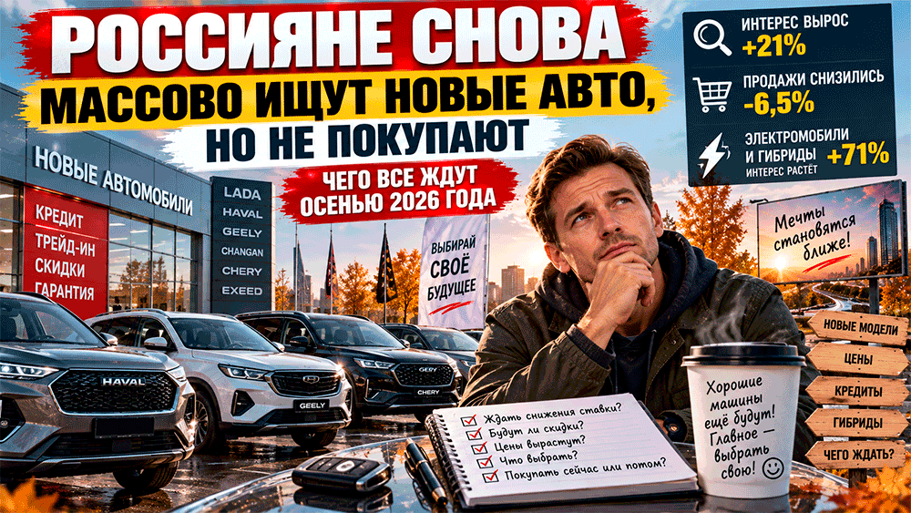 Россияне снова массово ищут новые автомобили, но не покупают – чего все ждут осенью 2026 года Россияне снова массово ищут новые автомобили, но не покупают – чего все ждут осенью 2026 года