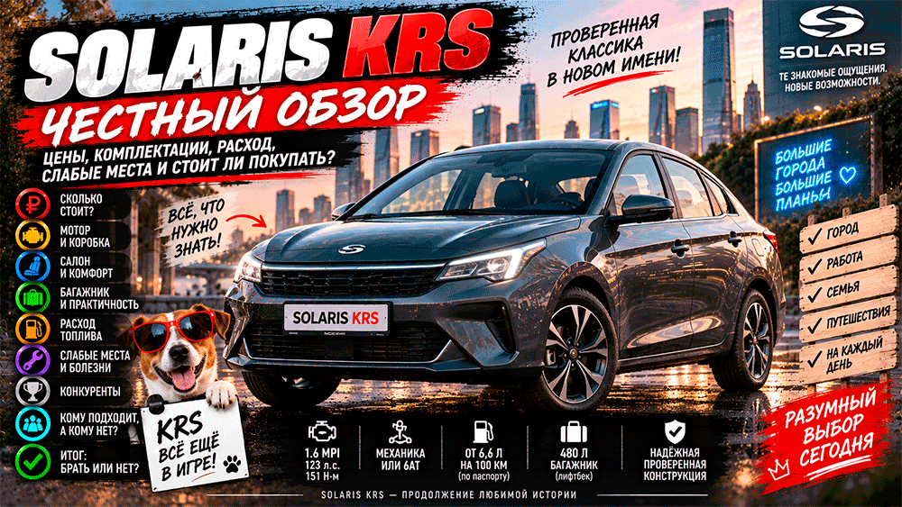 Solaris KRS – честный обзор цены, комплектации, расход, слабые места и стоит ли покупать Solaris KRS – честный обзор цены, комплектации, расход, слабые места и стоит ли покупать