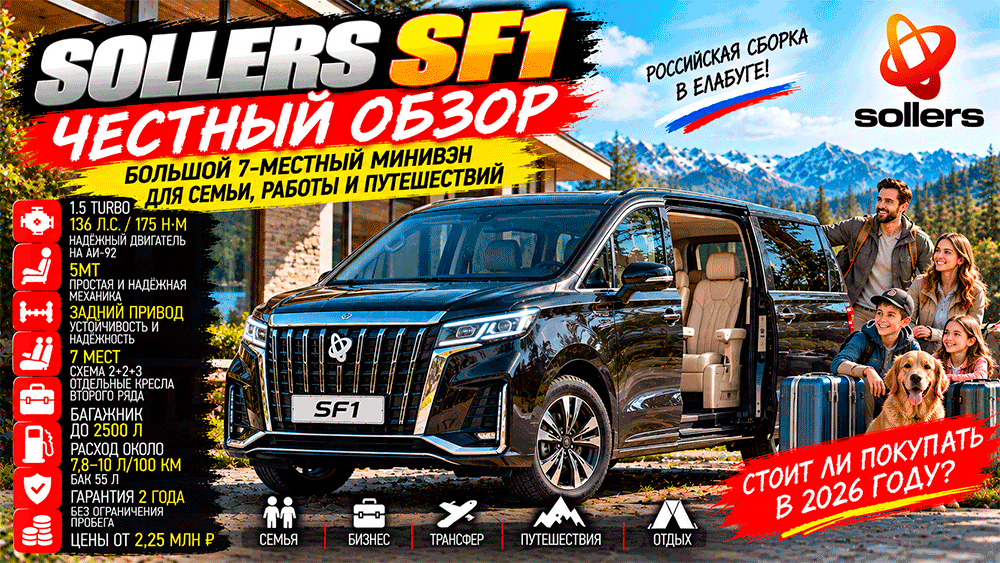 Sollers SF1 – честный обзор цена, 7 мест, 1.5 Turbo, расход, слабые места, конкуренты и стоит ли покупать Sollers SF1 – честный обзор цена, 7 мест, 1.5 Turbo, расход, слабые места, конкуренты и стоит ли покупать
