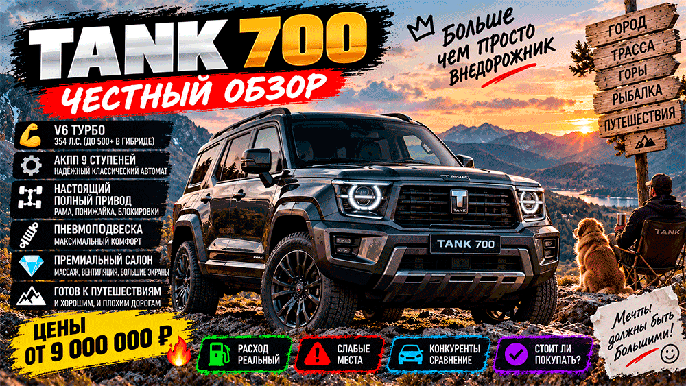 TANK 700 – честный обзор цены, комплектации, расход, слабые места и стоит ли покупать TANK 700 – честный обзор цены, комплектации, расход, слабые места и стоит ли покупать