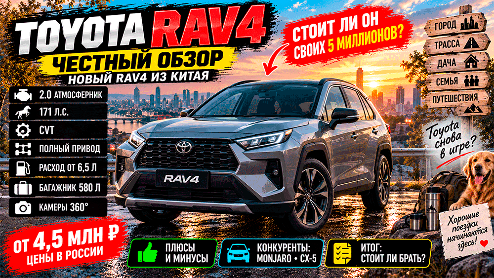 Toyota RAV4 из Китая – честный обзор цены, комплектации, расход, слабые места и стоит ли покупать