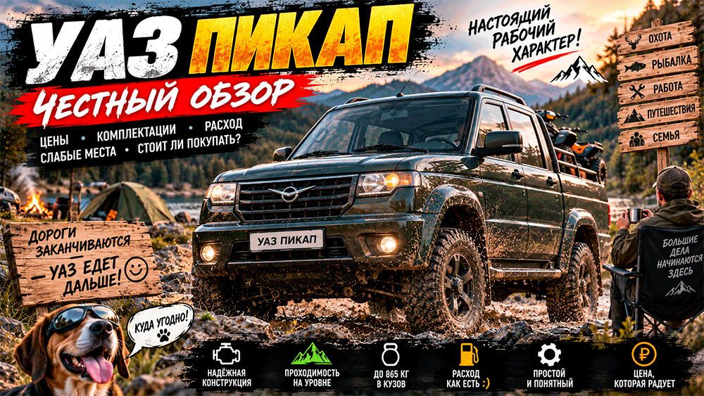 УАЗ Пикап – честный обзор цены, комплектации, расход, слабые места и стоит ли покупать