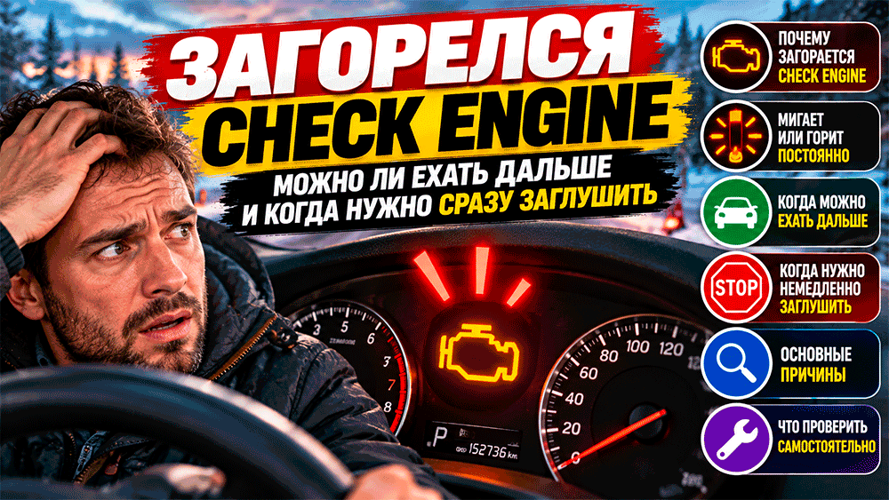 Загорелся Check Engine – можно ли ехать дальше и когда двигатель нужно сразу заглушить