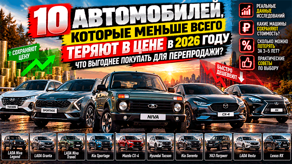 10 автомобилей меньше всего теряют в цене в 2026 году – что выгоднее покупать в России для перепродажи через 3–5 лет 10 автомобилей меньше всего теряют в цене в 2026 году – что выгоднее покупать в России для перепродажи через 3–5 лет