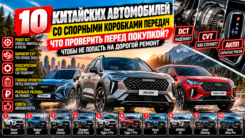10 китайских автомобилей со спорными коробками передач – что проверить перед покупкой, чтобы не попасть на дорогой ремонт 10 китайских автомобилей со спорными коробками передач – что проверить перед покупкой, чтобы не попасть на дорогой ремонт