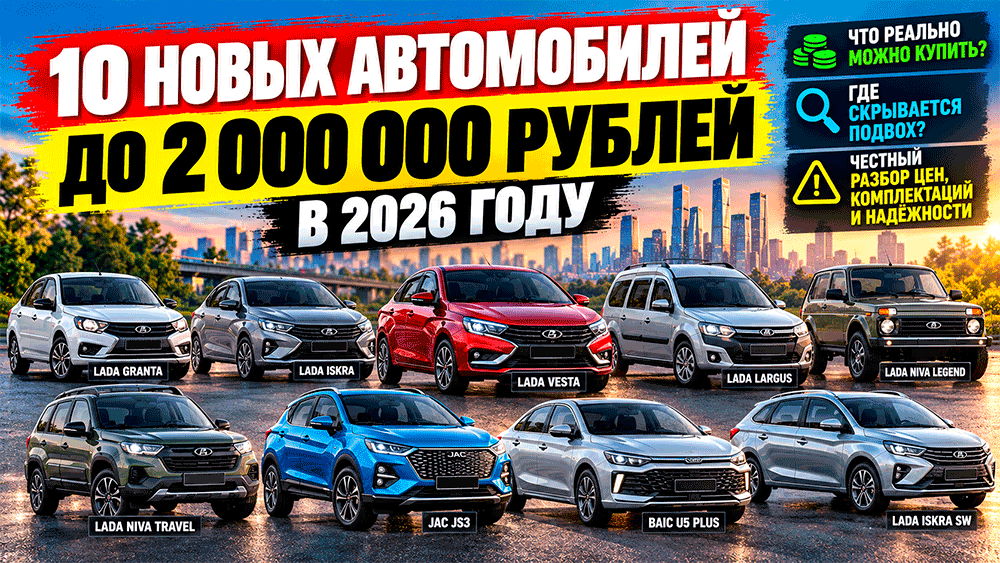 10 новых автомобилей до 2 миллионов рублей в 2026 году – что реально можно купить в России и где скрывается подвох 10 новых автомобилей до 2 миллионов рублей в 2026 году – что реально можно купить в России и где скрывается подвох