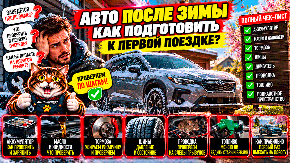 Автомобиль простоял всю зиму без движения – что проверить перед первой поездкой, чтобы не попасть на дорогой ремонт Автомобиль простоял всю зиму без движения – что проверить перед первой поездкой, чтобы не попасть на дорогой ремонт