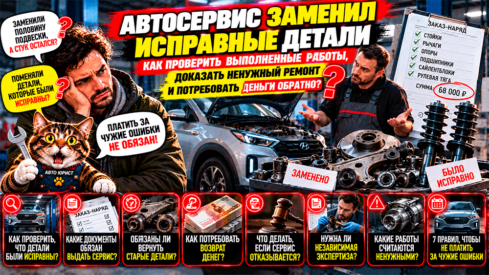 Автосервис заменил исправные детали – как проверить выполненные работы, доказать ненужный ремонт и потребовать деньги обратно Автосервис заменил исправные детали – как проверить выполненные работы, доказать ненужный ремонт и потребовать деньги обратно