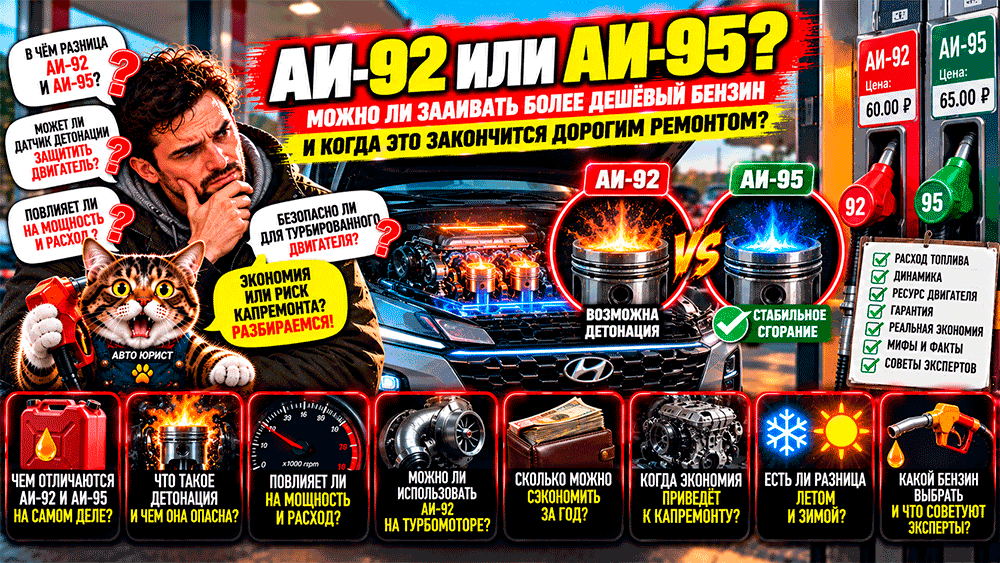 Бензин АИ-92 вместо АИ-95 – когда можно сэкономить на заправке, а когда такая экономия закончится дорогим ремонтом двигателя Бензин АИ-92 вместо АИ-95 – когда можно сэкономить на заправке, а когда такая экономия закончится дорогим ремонтом двигателя