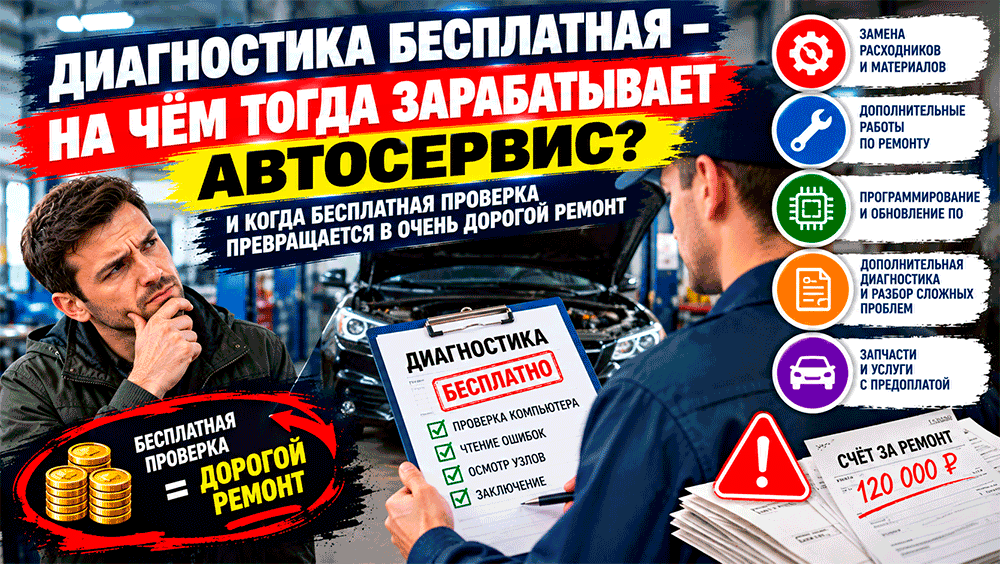 Диагностика бесплатная – на чём тогда зарабатывает автосервис и когда бесплатная проверка превращается в очень дорогой ремонт