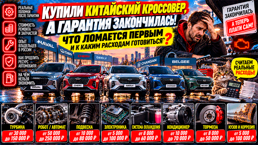 Купили китайский кроссовер и гарантия закончилась – что ломается первым, сколько стоит ремонт