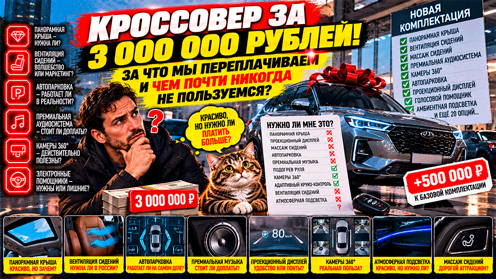 Купили кроссовер за 3 миллиона рублей – 15 дорогих функций, которыми владельцы почти не пользуются Купили кроссовер за 3 миллиона рублей – 15 дорогих функций, которыми владельцы почти не пользуются