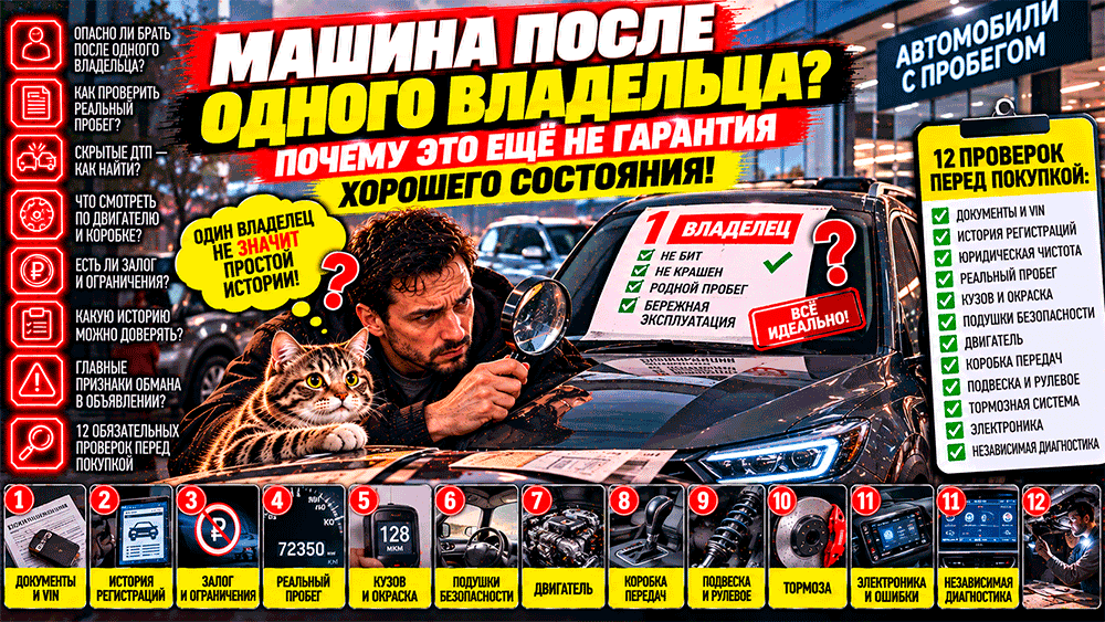 Машина после одного владельца и почему это ещё не гарантия хорошего состояния – 12 проверок перед покупкой автомобиля Машина после одного владельца и почему это ещё не гарантия хорошего состояния – 12 проверок перед покупкой автомобиля