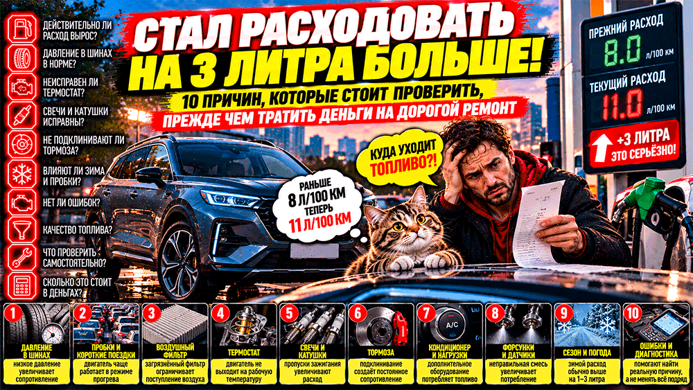 Машина стала расходовать на 3 литра бензина больше – 10 причин повышенного расхода топлива, которые нужно проверить Машина стала расходовать на 3 литра бензина больше – 10 причин повышенного расхода топлива, которые нужно проверить