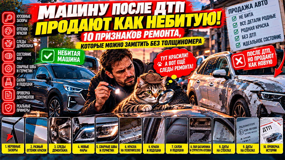 Машину после ДТП продают как небитую – 10 признаков кузовного ремонта, которые можно заметить без толщиномера и не потерять сотни тысяч рублей
