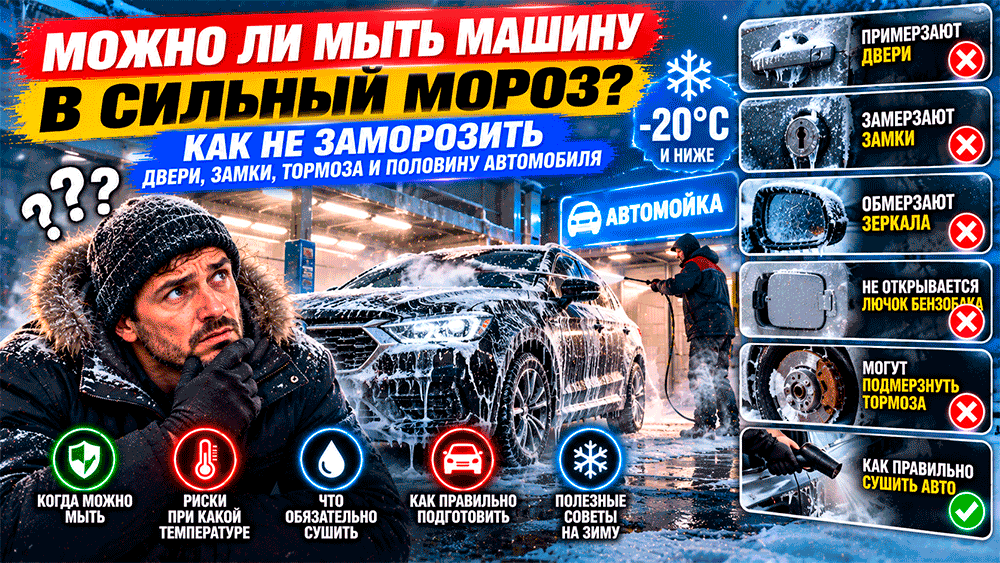 Можно ли мыть машину в сильный мороз – как не заморозить двери, замки, тормоза и половину автомобиля Можно ли мыть машину в сильный мороз – как не заморозить двери, замки, тормоза и половину автомобиля