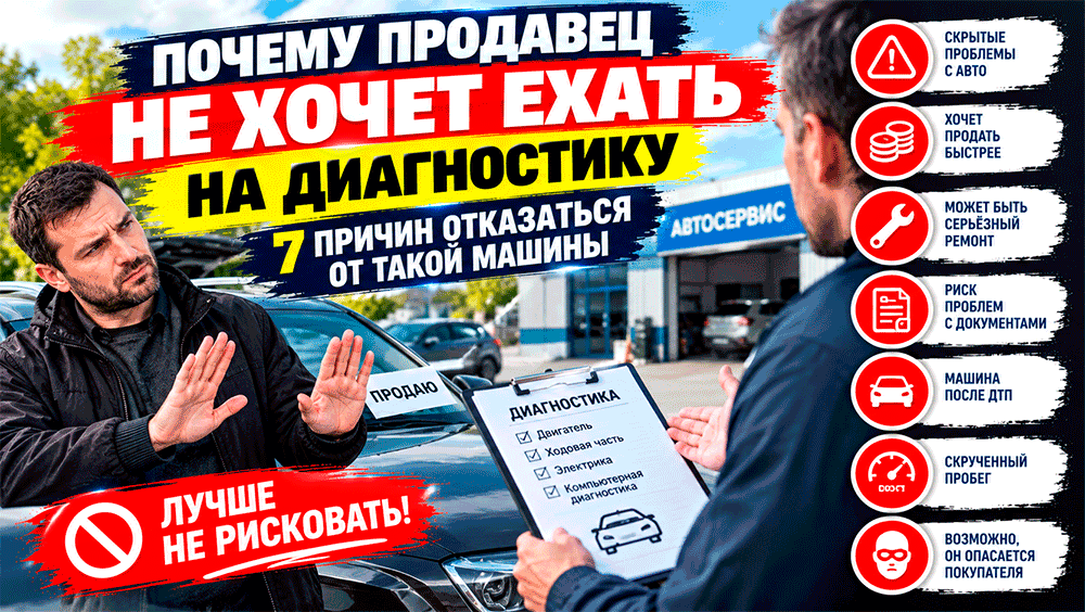 Почему продавец не хочет ехать на диагностику – 7 причин отказаться от такой машины и когда отказ действительно должен насторожить