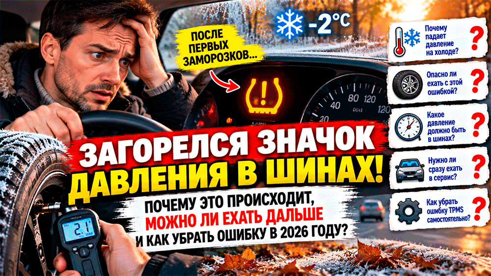 После первых заморозков загорелся значок давления в шинах – почему это происходит, можно ли ехать дальше и как убрать ошибку TPMS После первых заморозков загорелся значок давления в шинах – почему это происходит, можно ли ехать дальше и как убрать ошибку TPMS