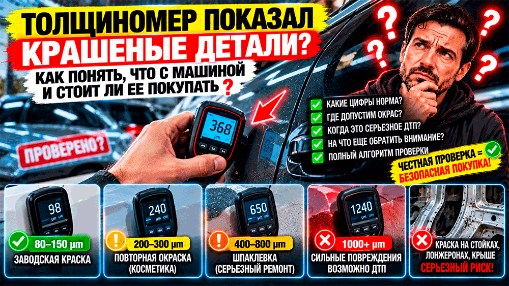 Толщиномер показал крашеные детали – когда машину можно покупать, а когда лучше уйти Толщиномер показал крашеные детали – когда машину можно покупать, а когда лучше уйти